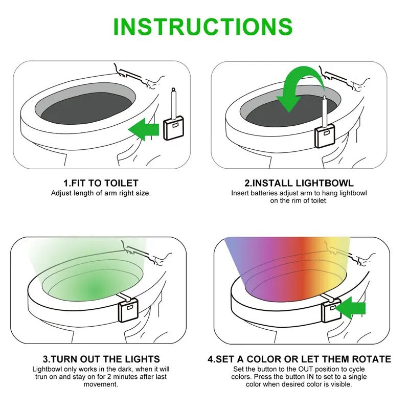 Smart PIR Motion Sensor Toilet Seat Night Light