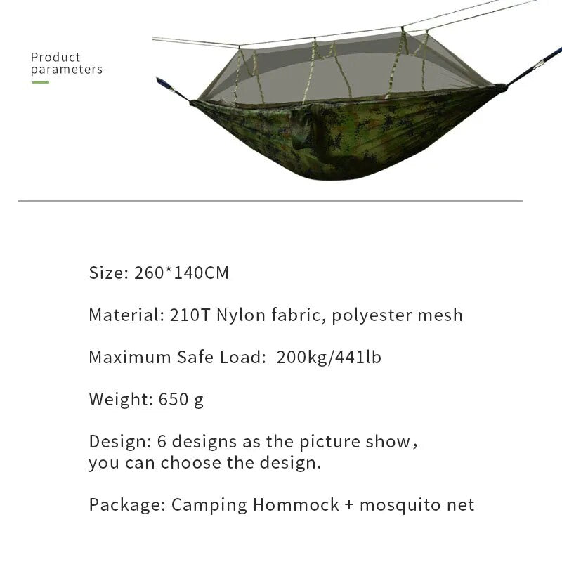 Portable Outdoor Camping 1-2 Person Hammock