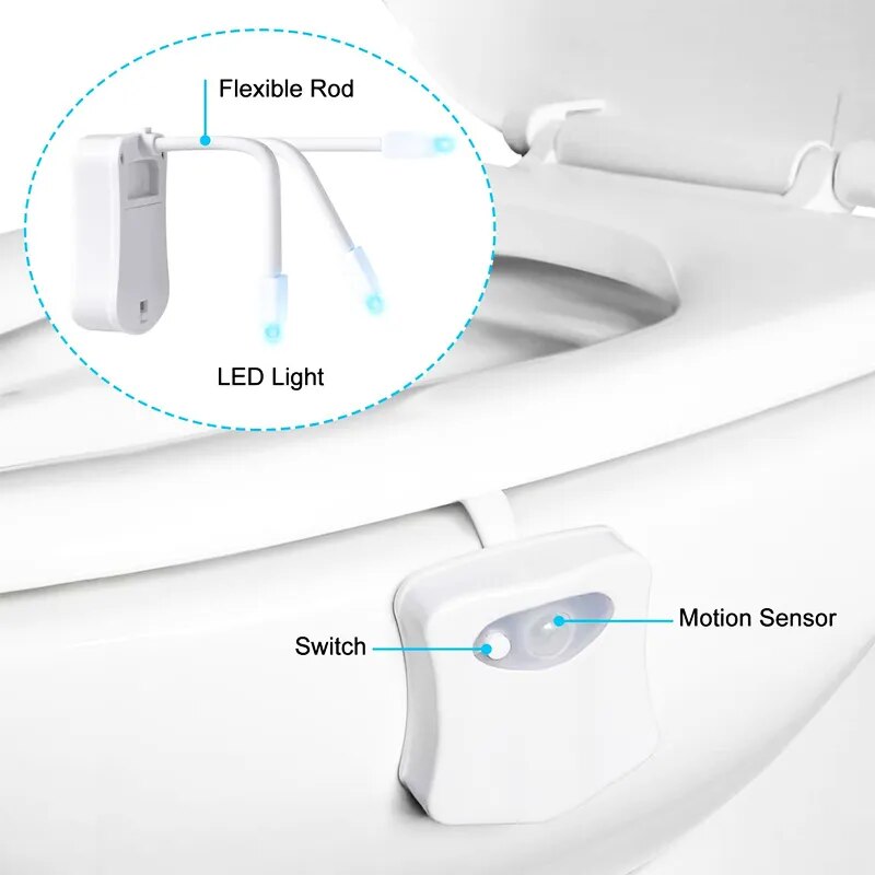 Smart PIR Motion Sensor Toilet Seat Night Light